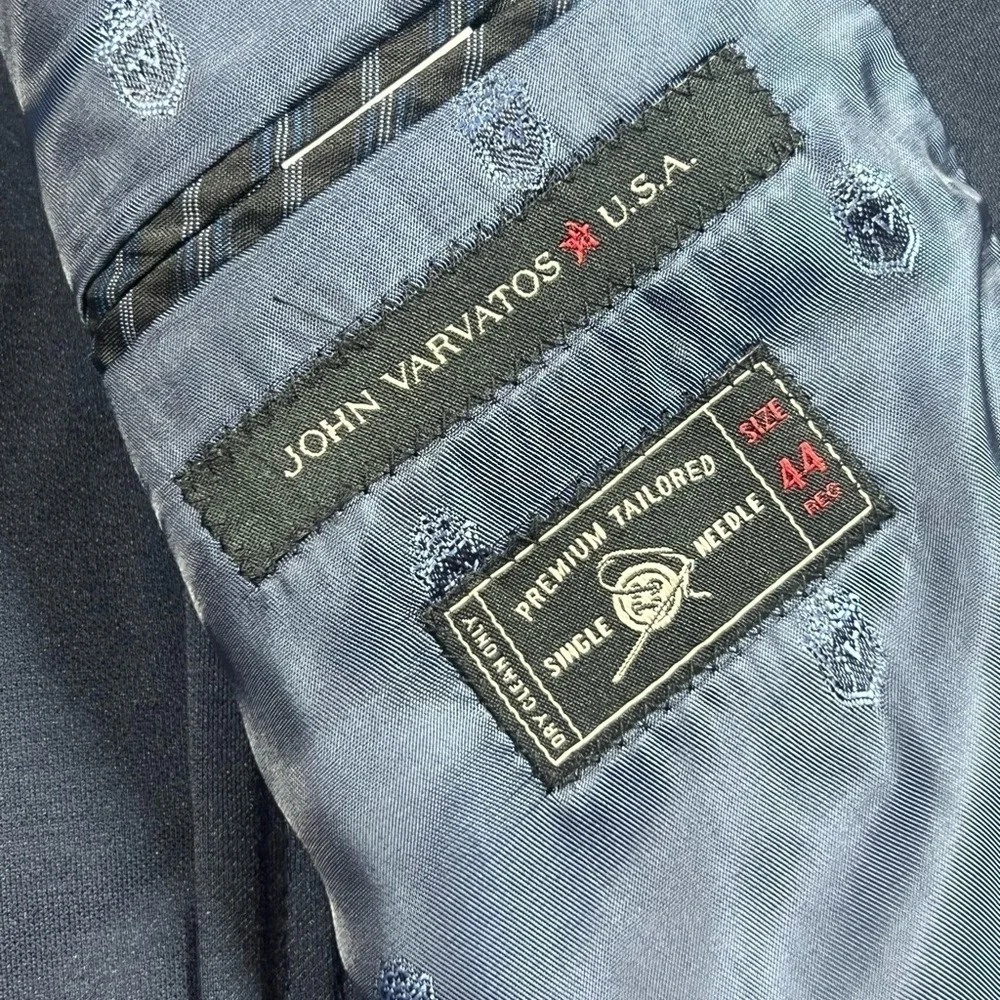 John Varvatos 44R Navy Unstructured Soft Cotton Blend Casual Sport Coat Blazer